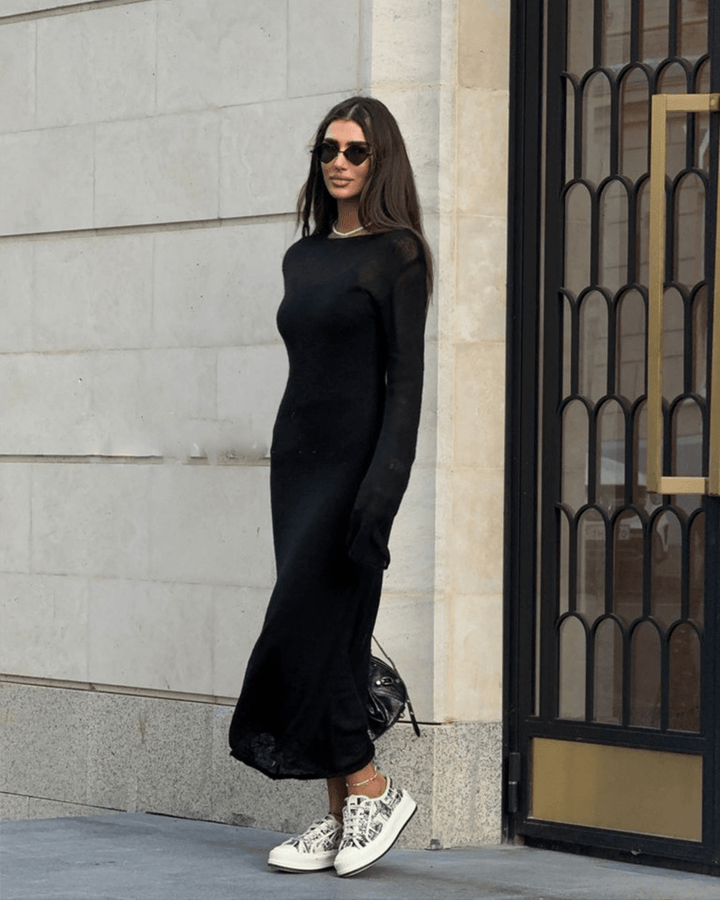 SERAPHINA LUXE SHEER KNITTED DRESS