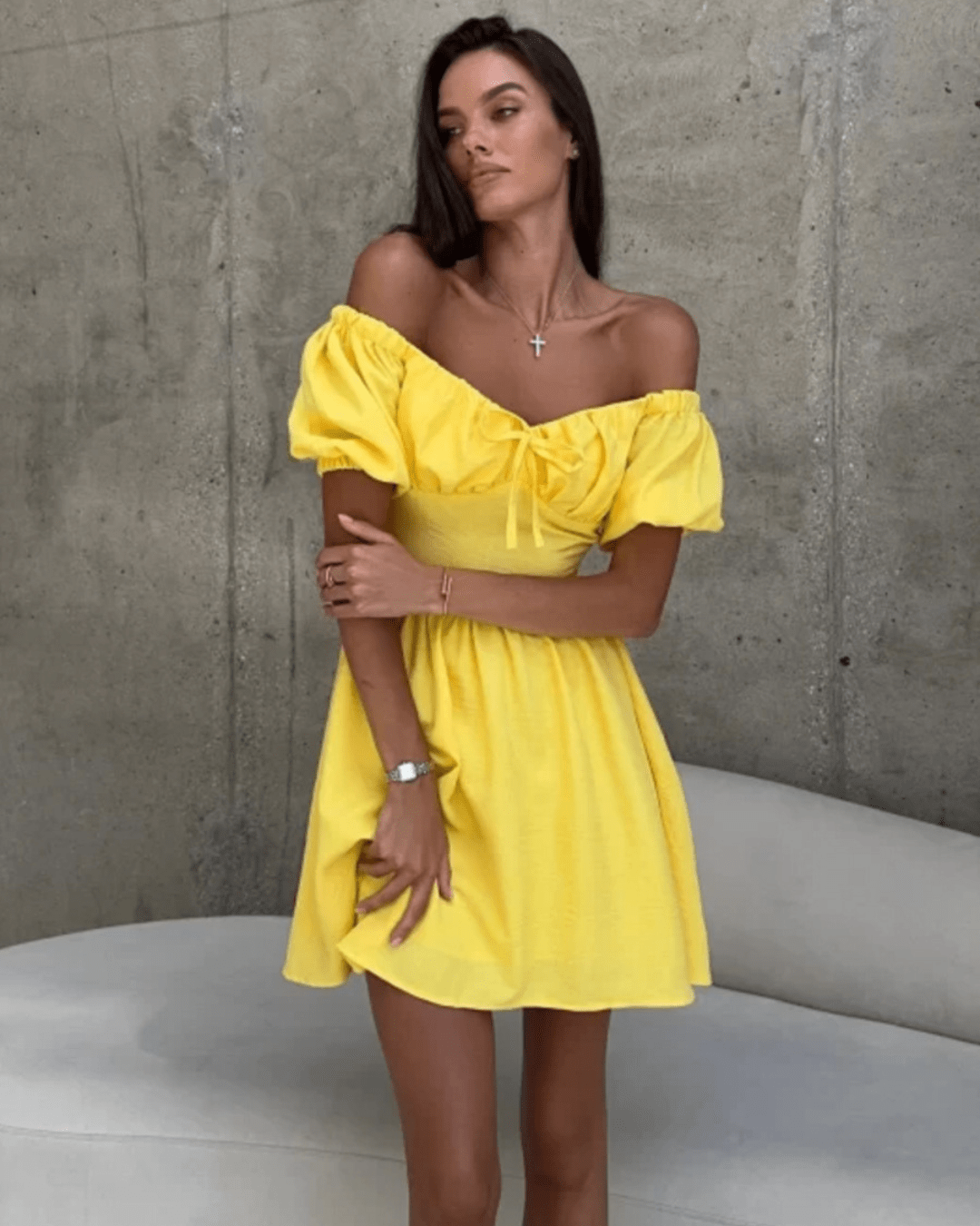 PHOEBE SWEETHEART PUFF DRESS