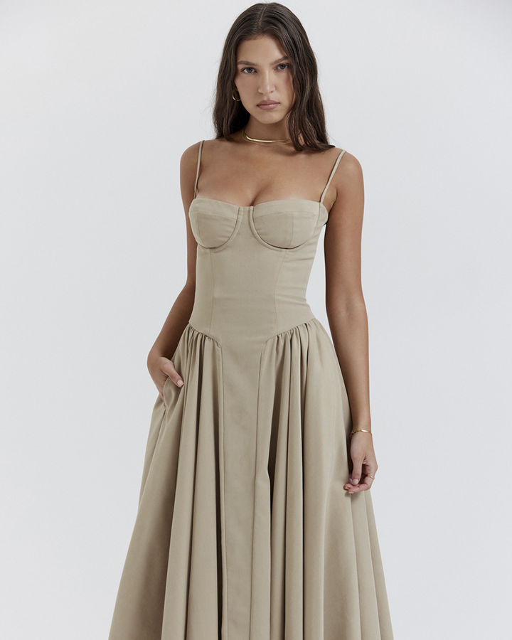 HALEY FIGURE-HUGGING LONG DRESS