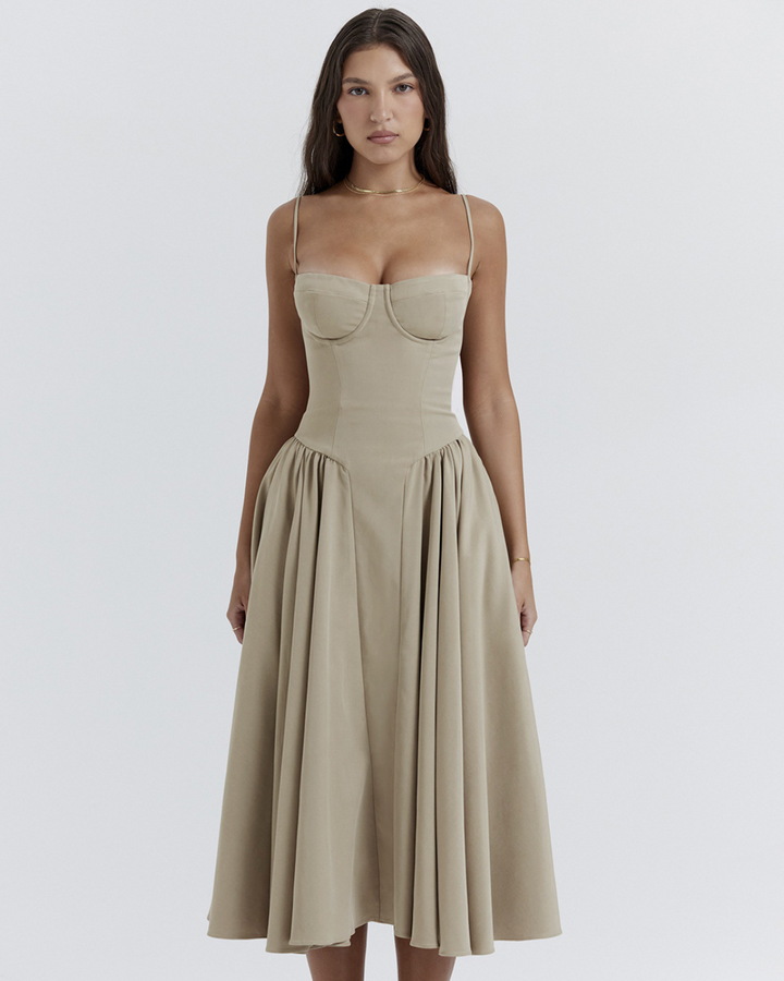 HALEY FIGURE-HUGGING LONG DRESS