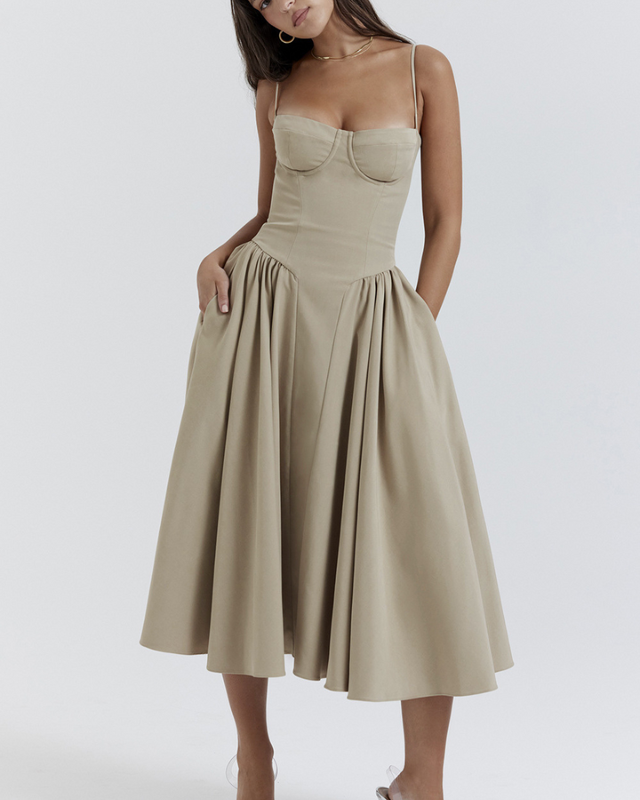 HALEY FIGURE-HUGGING LONG DRESS