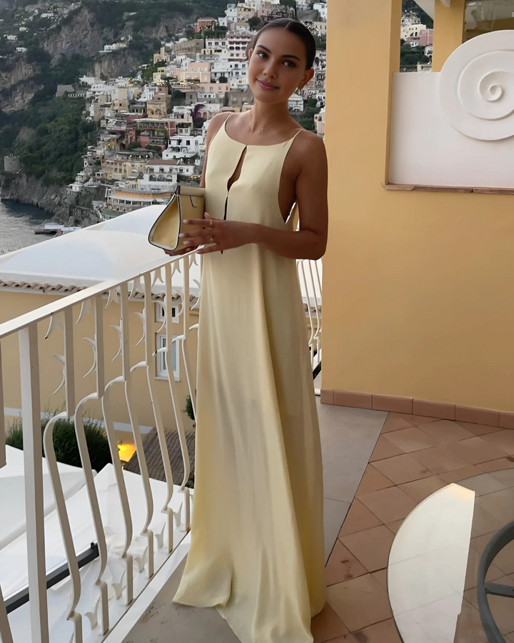 RACHEL ELEGANT SATIN MAXI DRESS