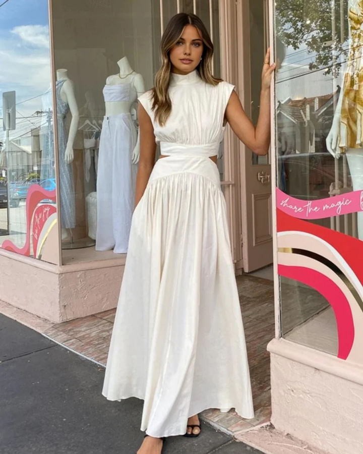 BELLA GRACEFUL HIGH NECK MAXI DRESS