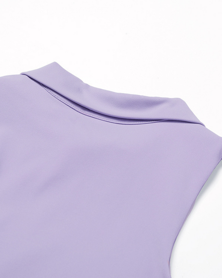 HAILEE BREATHABLE CROP COLLARED TOP