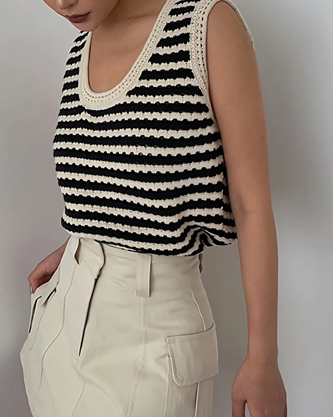 MAE CLASSIC STRIPED KNITTED TOP