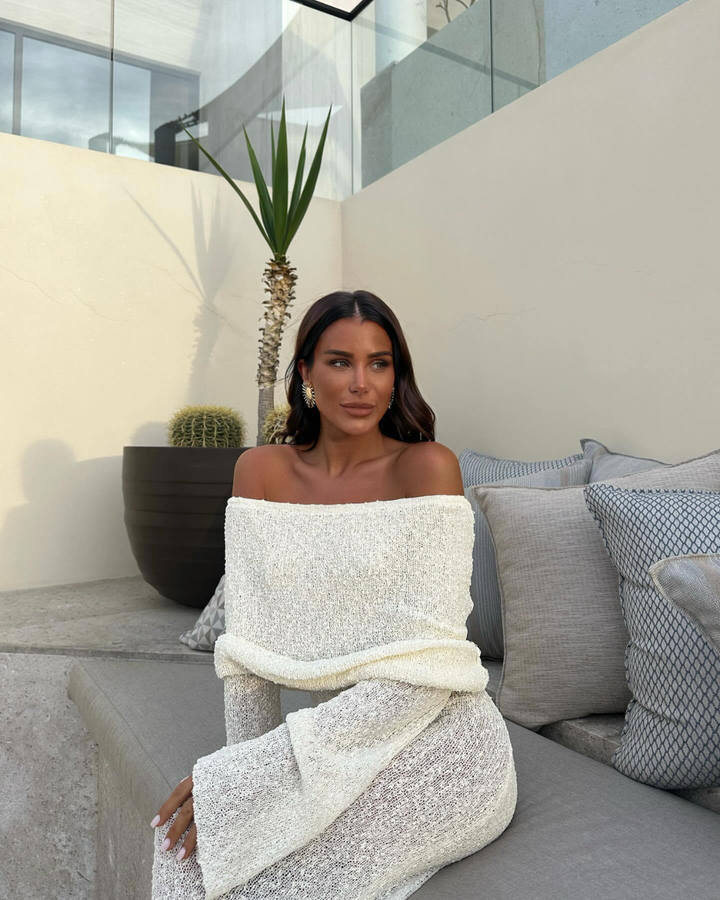 ESTELLE TIMELESS KNIT OFF-SHOULDER DRESS