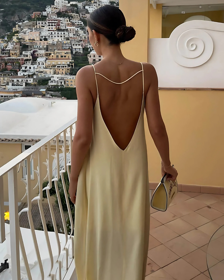 RACHEL ELEGANT SATIN MAXI DRESS