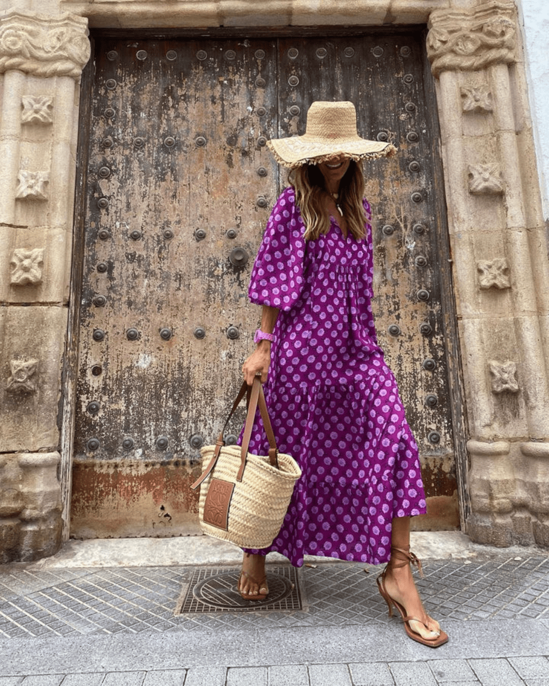 OLIVIA PALM BREEZE MIDI DRESS