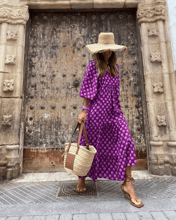 OLIVIA PALM BREEZE MIDI DRESS