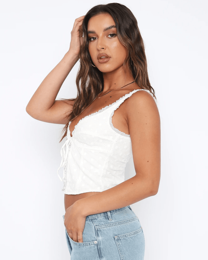 SOPHIA CHIC FRONT TIE TOP