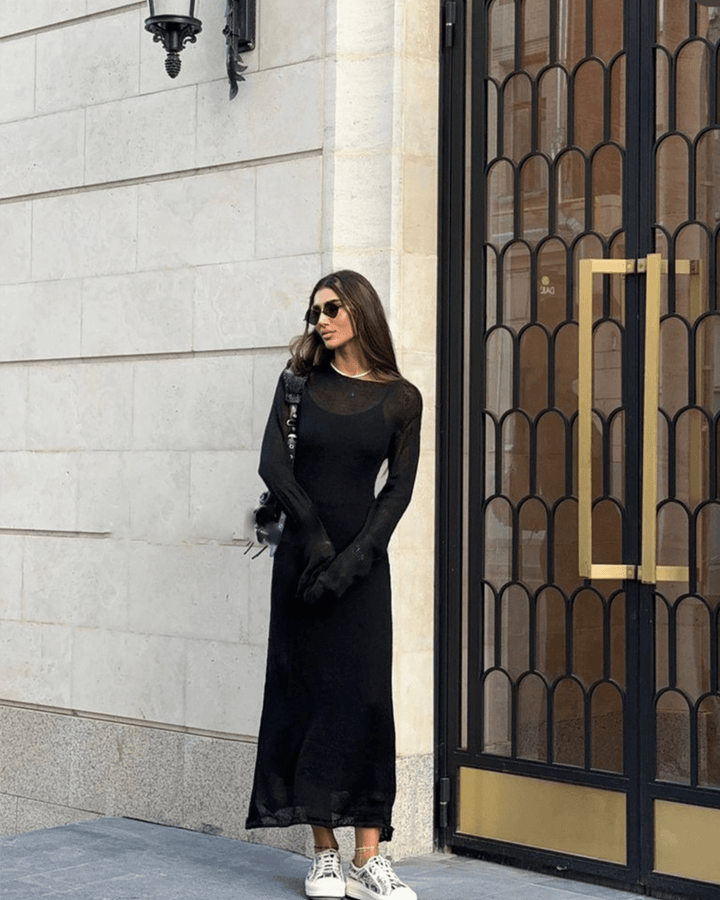SERAPHINA LUXE SHEER KNITTED DRESS