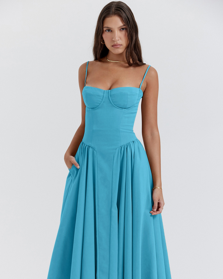 HALEY FIGURE-HUGGING LONG DRESS