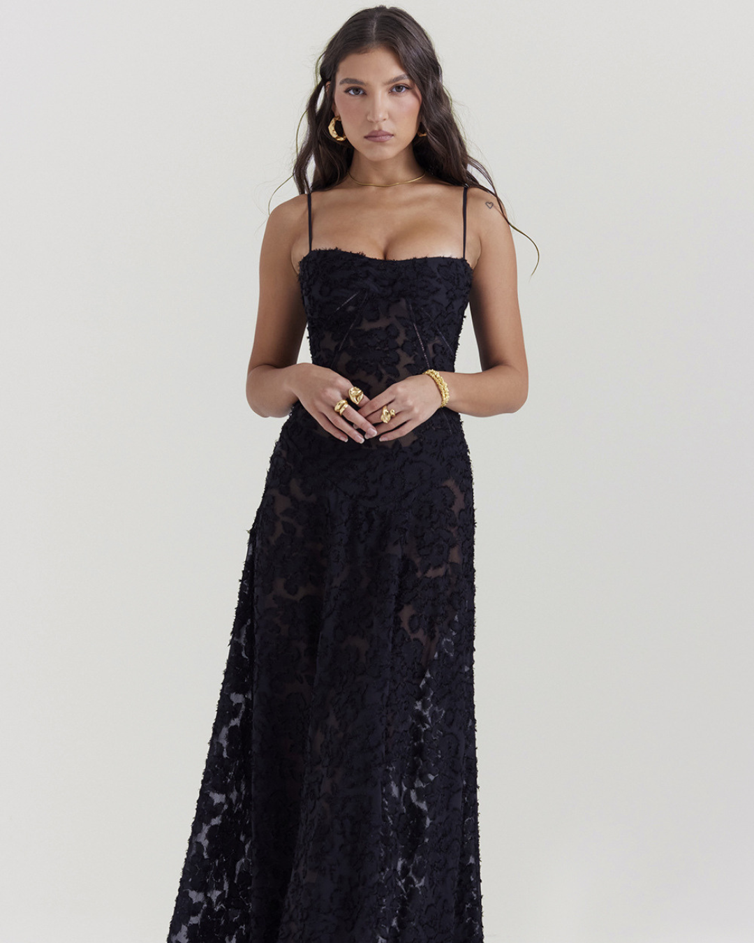 AUDREY CLASSY FLORAL LACE DRESS