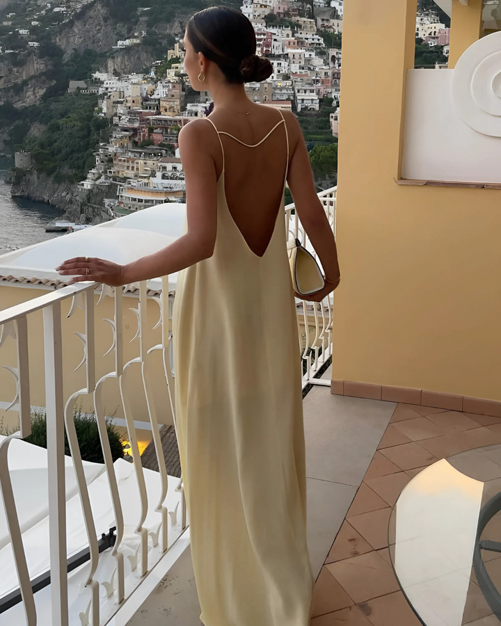 RACHEL ELEGANT SATIN MAXI DRESS