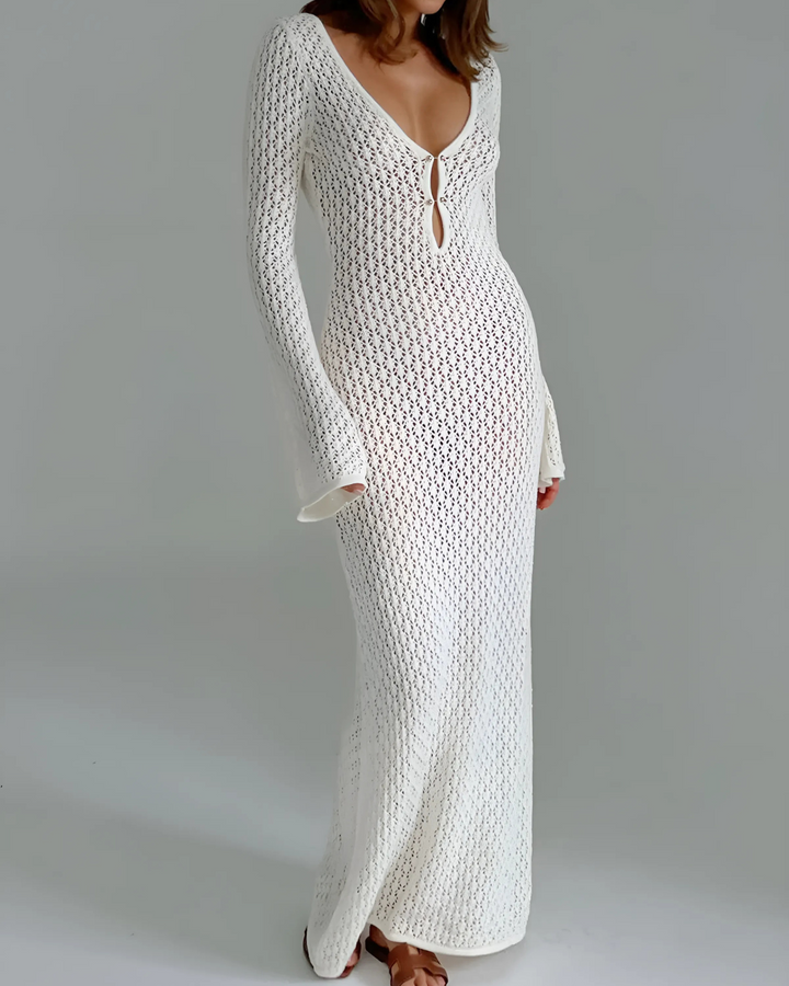 STELLA LONG SLEEVE KNITTED COVER UP DRESS