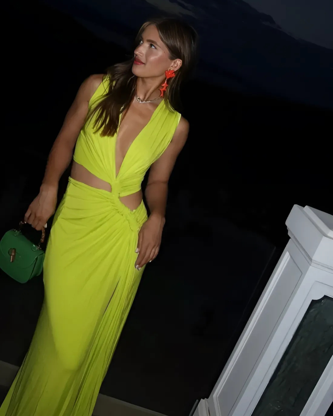 CELESTE GODDESS HIGH-SLIT LONG DRESS