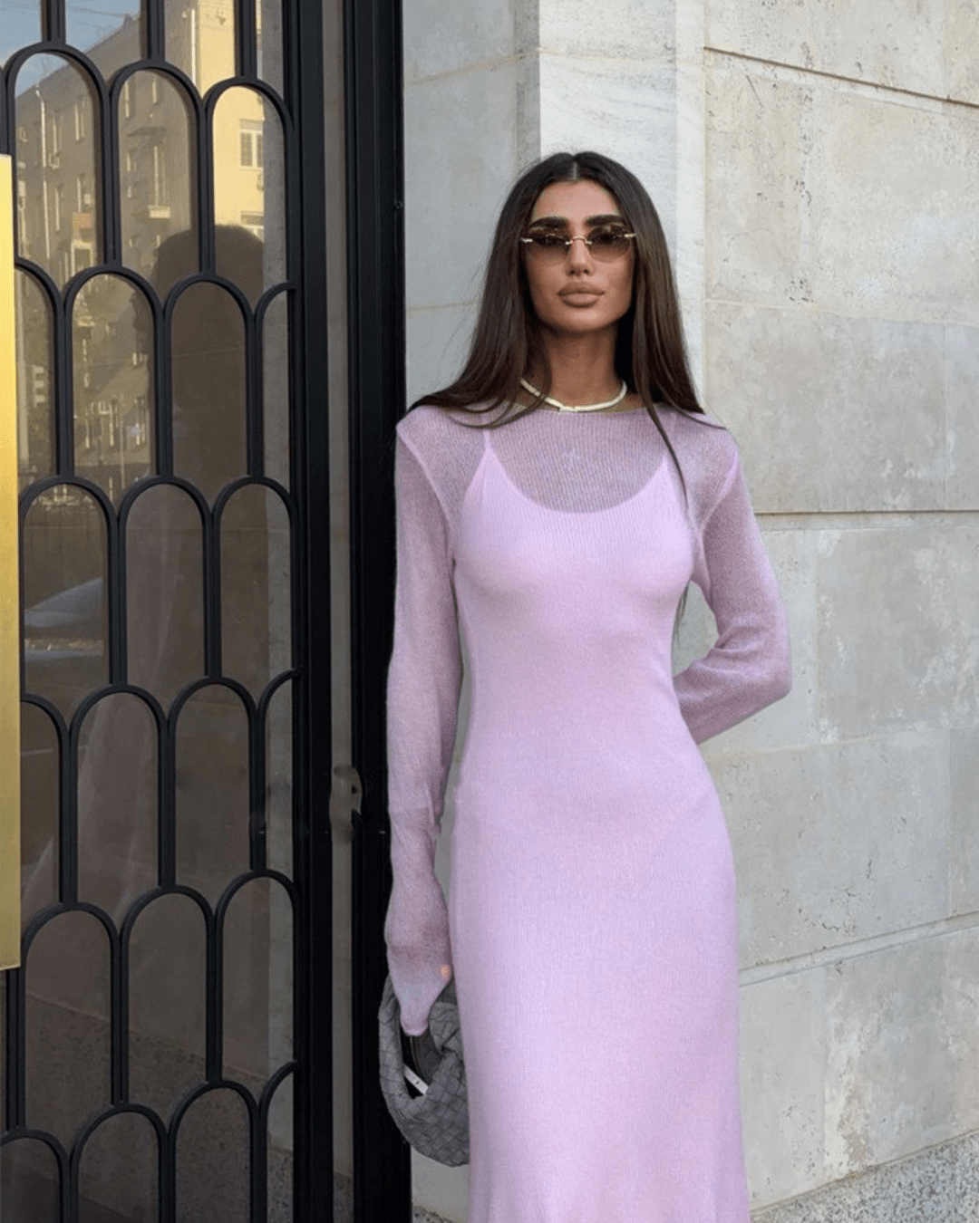 SERAPHINA LUXE SHEER KNITTED DRESS