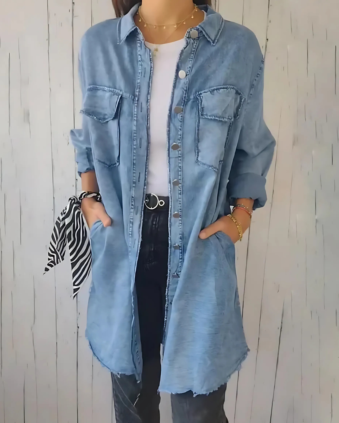 JANE SHIRT - BUTTON-UP DENIM SHIRT