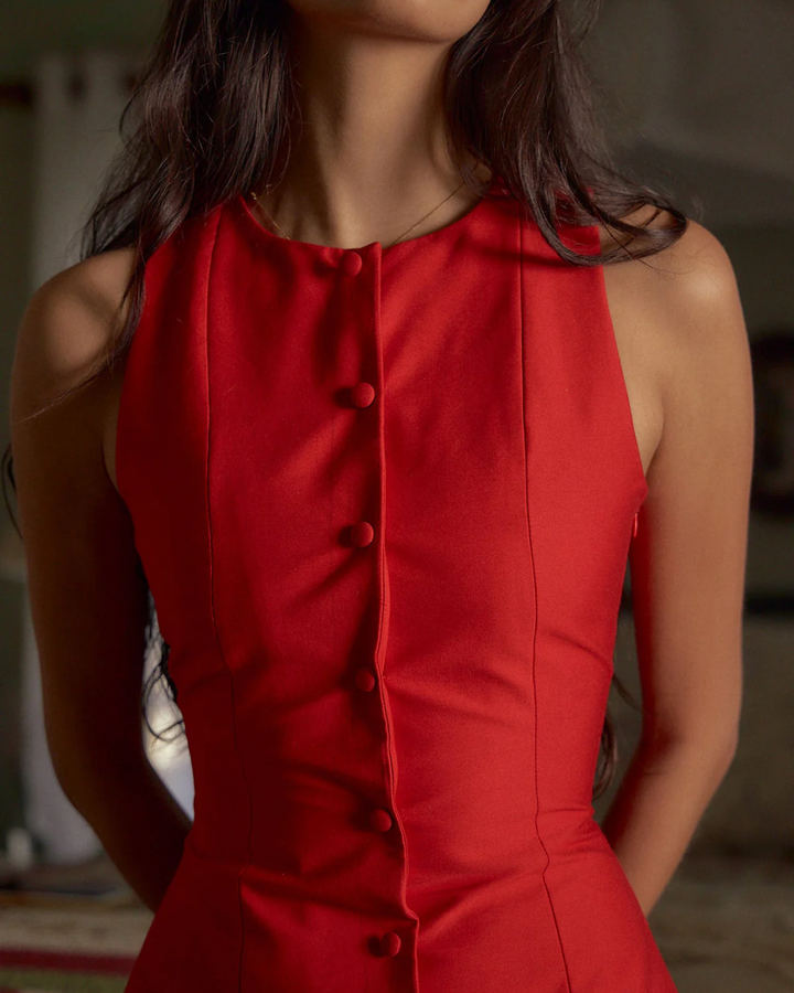 MARGOT LUXE BUTTONED MINI DRESS