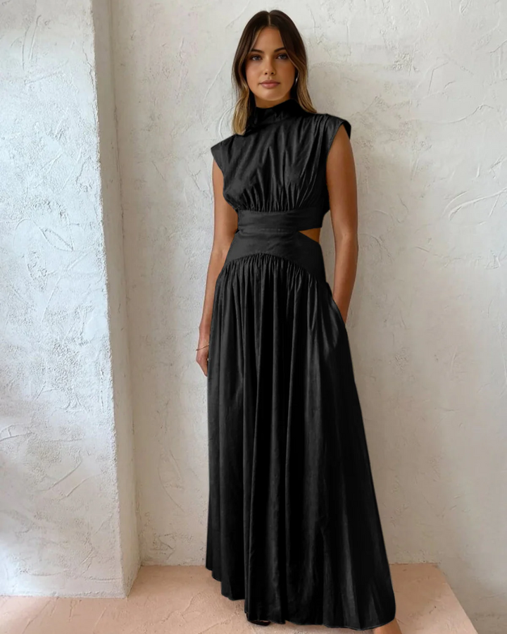 BELLA GRACEFUL HIGH NECK MAXI DRESS
