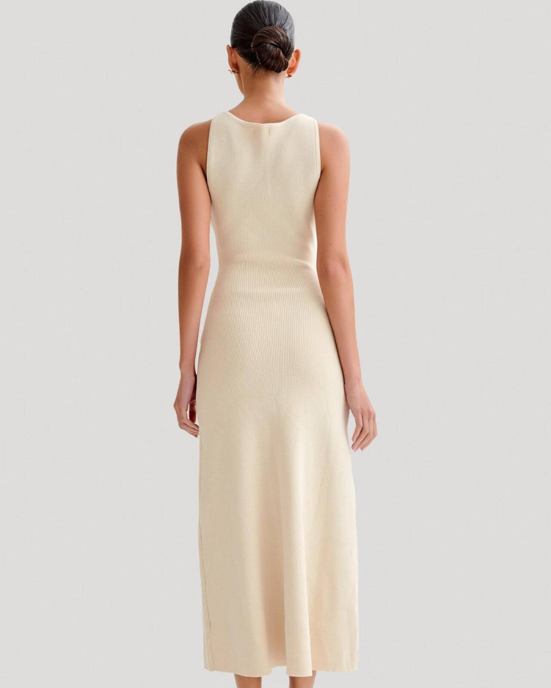 AUBREY LUXE KNIT BUTTONED MAXI DRESS