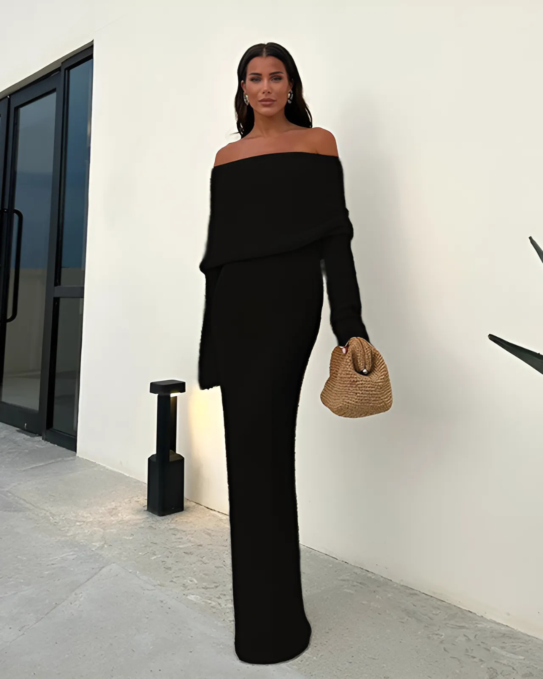 ESTELLE TIMELESS KNIT OFF-SHOULDER DRESS