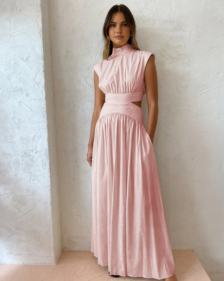 BELLA GRACEFUL HIGH NECK MAXI DRESS