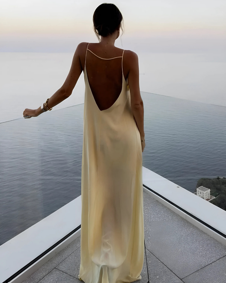 RACHEL ELEGANT SATIN MAXI DRESS