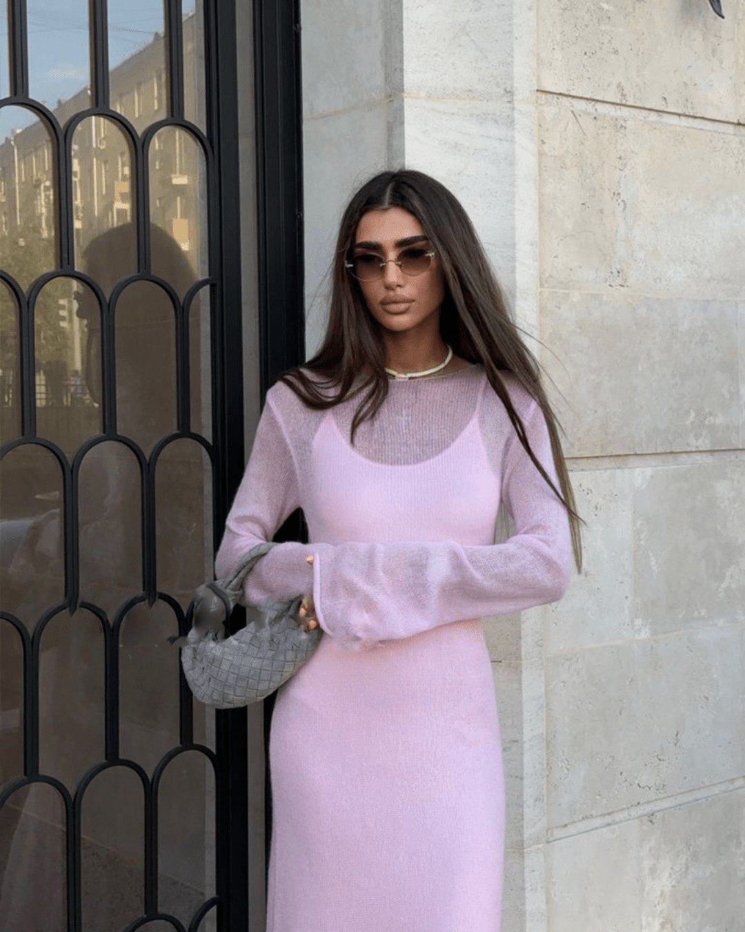 SERAPHINA LUXE SHEER KNITTED DRESS