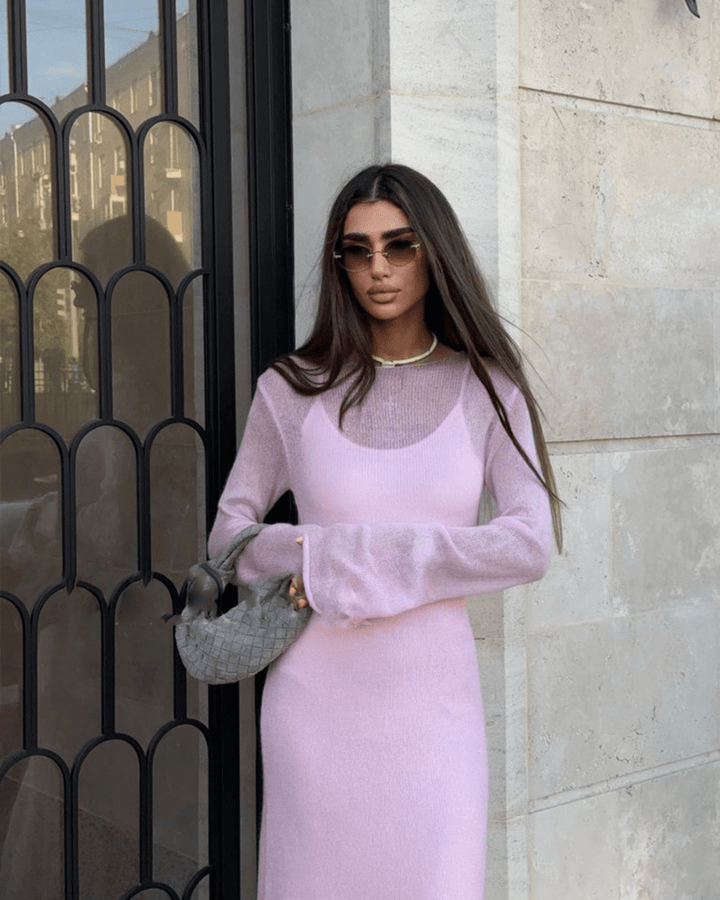 SERAPHINA LUXE SHEER KNITTED DRESS
