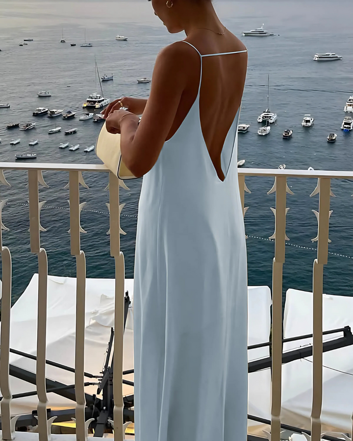RACHEL ELEGANT SATIN MAXI DRESS