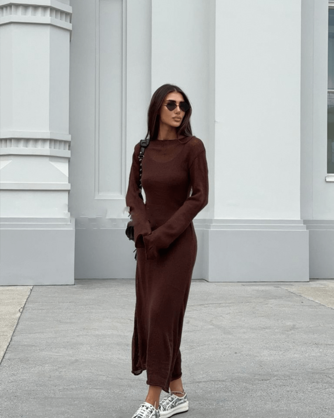 SERAPHINA LUXE SHEER KNITTED DRESS