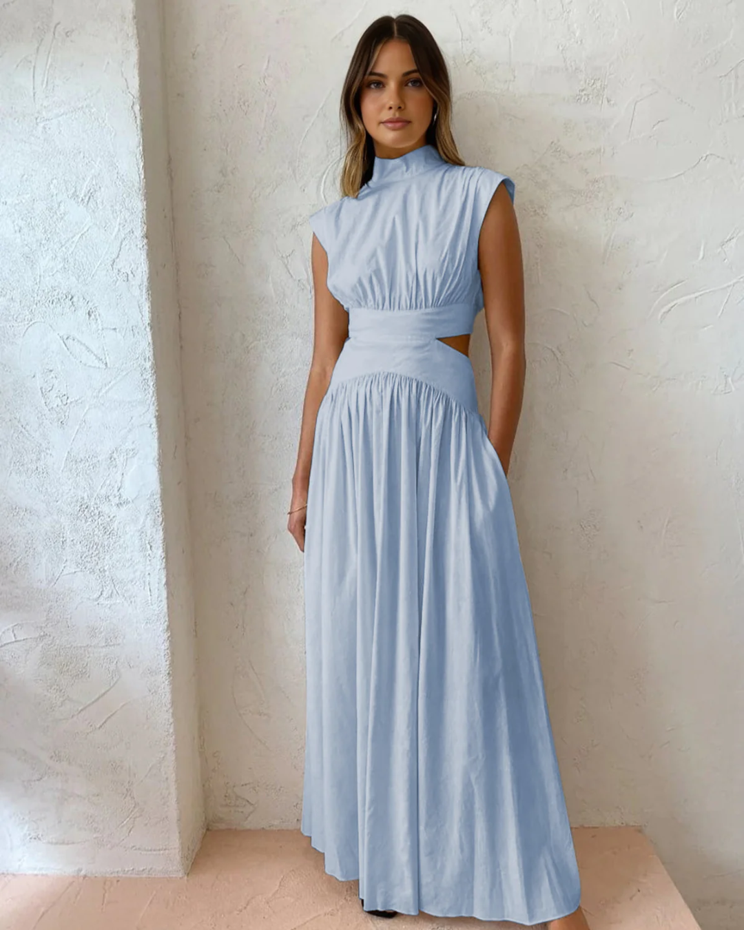 BELLA GRACEFUL HIGH NECK MAXI DRESS