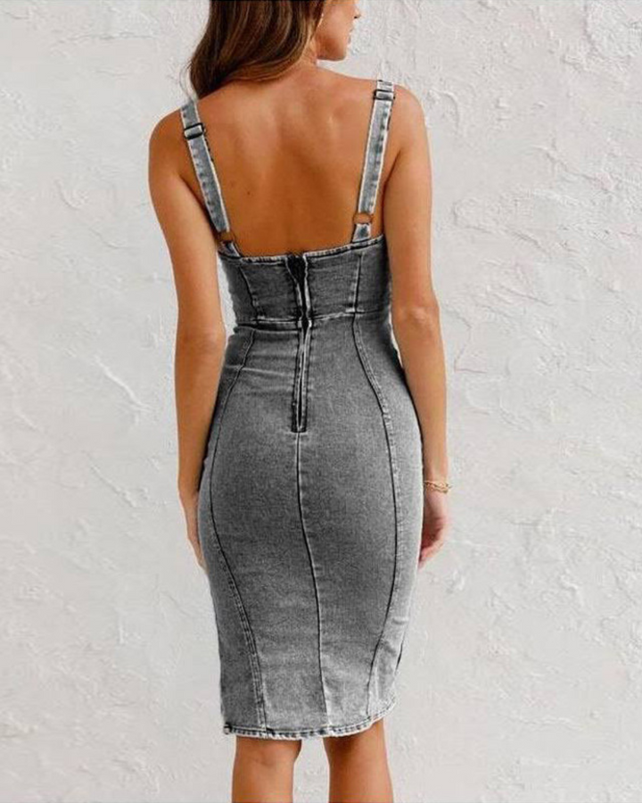 RAYA SCULPTED DENIM DRESS