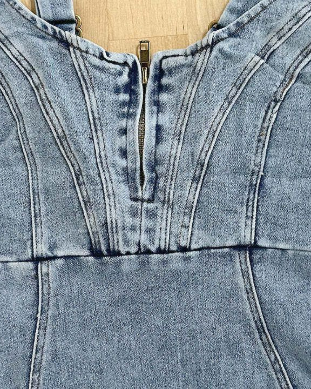 RAYA SCULPTED DENIM DRESS