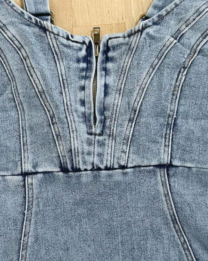 RAYA SCULPTED DENIM DRESS