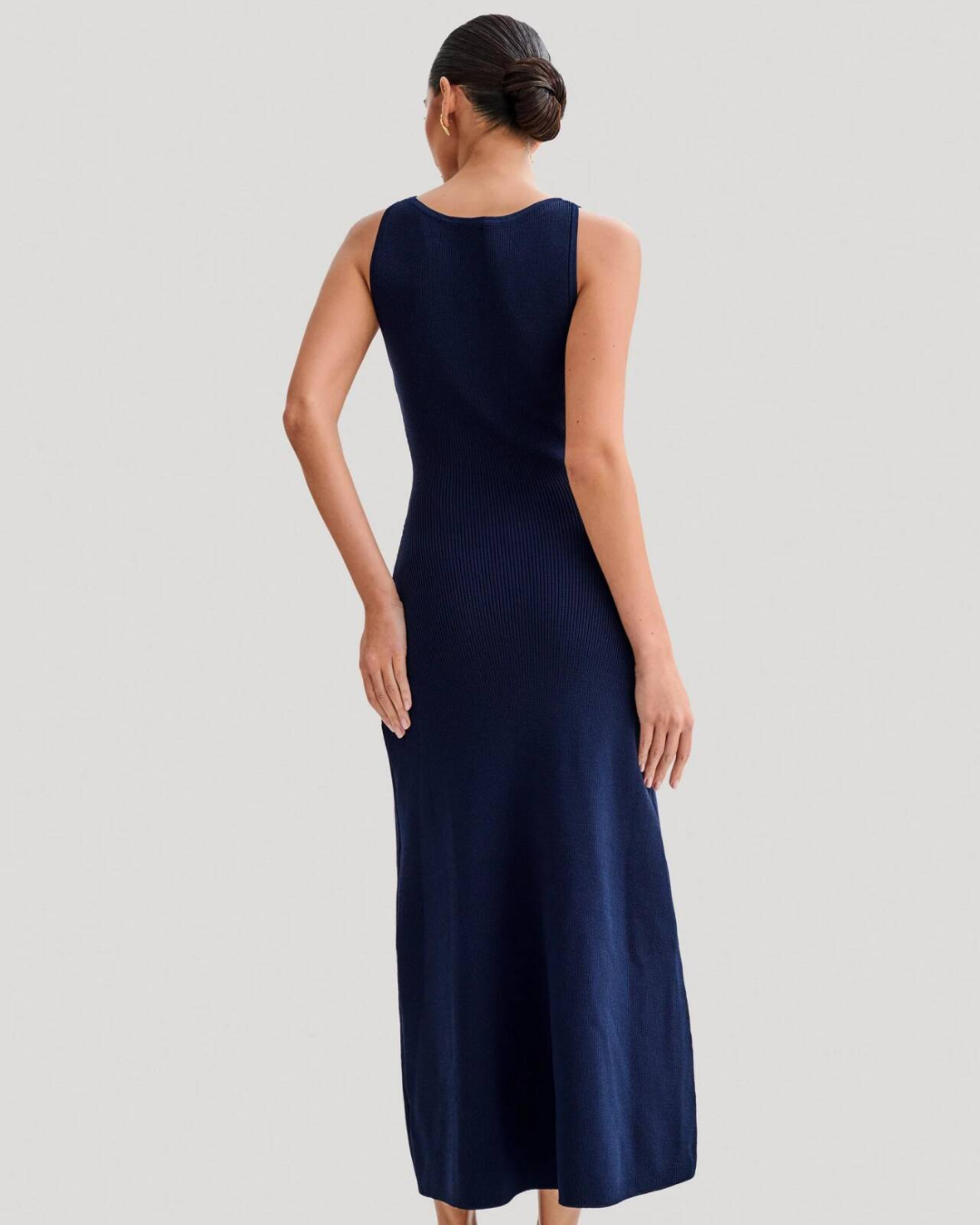 AUBREY LUXE KNIT BUTTONED MAXI DRESS