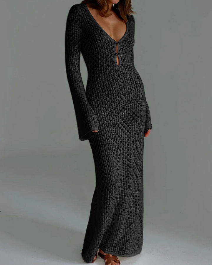 STELLA LONG SLEEVE KNITTED COVER UP DRESS
