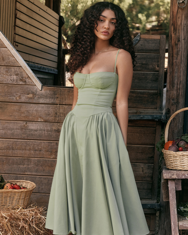 HALEY FIGURE-HUGGING LONG DRESS